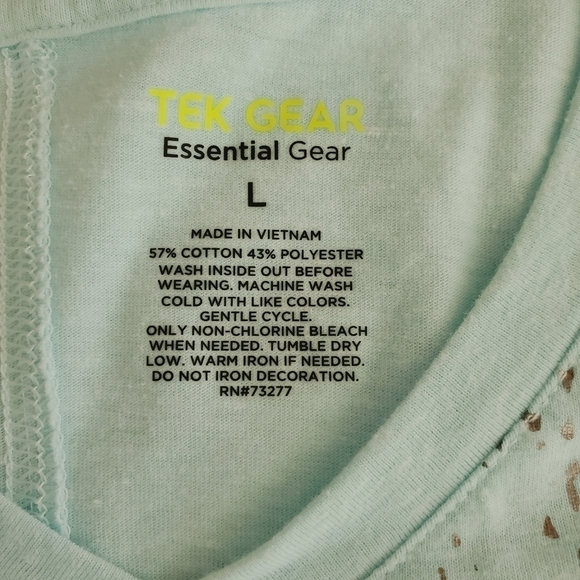 1192 * Tek Gear Essential Gear Tee Mint Size L - Picture 3 of 6